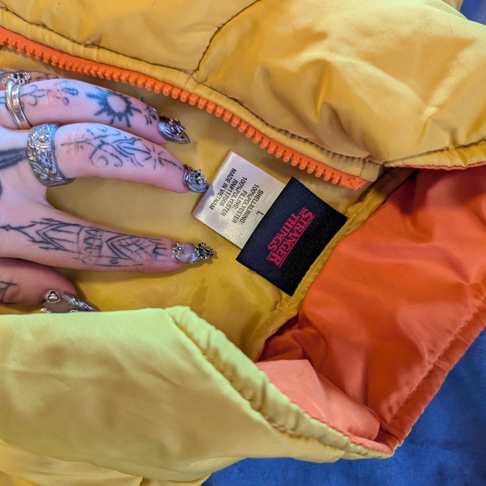 Stranger Things Vibrant Orange and Yellow Vest - Picture 2 of 2